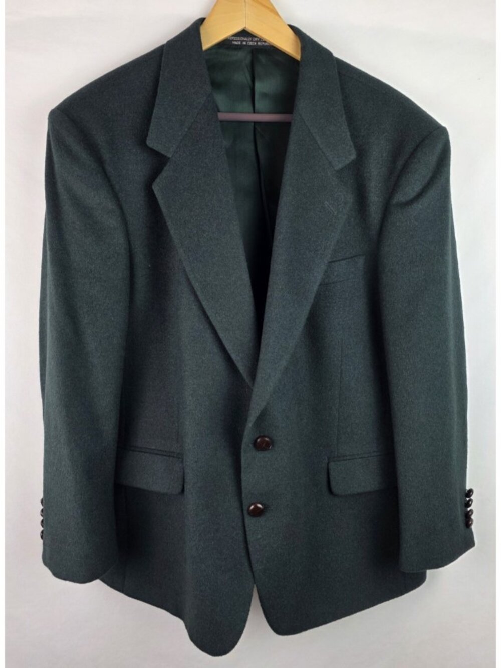 Tailors Row by Deansgate Mens Suit Blazer Size 42 S Green Camel Hair Coat Jacket